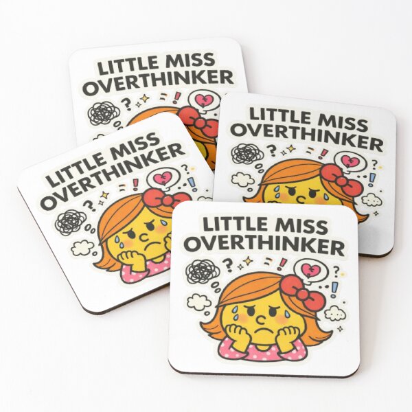 Item preview, Little Miss Overthinker Character Animated Yellow Cartoon Mr Men Relatable Mood Feeling Funny Tiktok Meme designed and sold by SamiraArts.