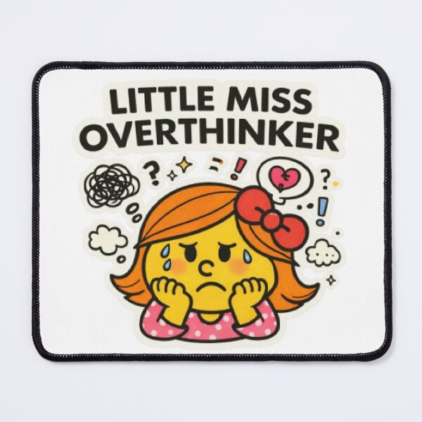 Item preview, Little Miss Overthinker Character Animated Yellow Cartoon Mr Men Relatable Mood Feeling Funny Tiktok Meme designed and sold by SamiraArts.