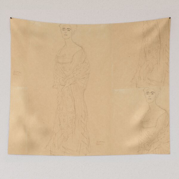 Item preview, Stehend Von Vorne by Gustav Klimt: Elegant Vienna Secession Figure Study Poster designed and sold by artofuniverse.