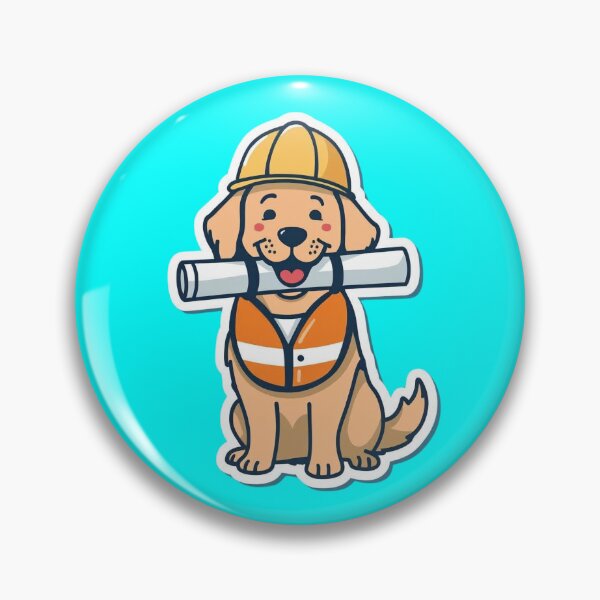 Item preview, Cute Golden Retriever Construction Worker With Hard Hat designed and sold by Canine Cosmos.