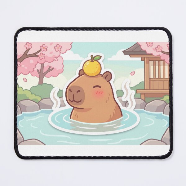 Item preview, Relaxing Capybara in Onsen Hot Spring designed and sold by Kowal03.