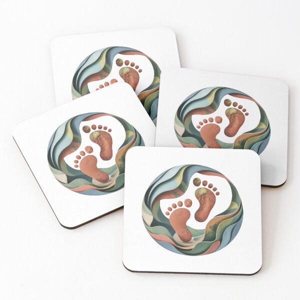Item preview, Vibrant earthy footprint design with natural landscape elements designed and sold by Creative88Art.