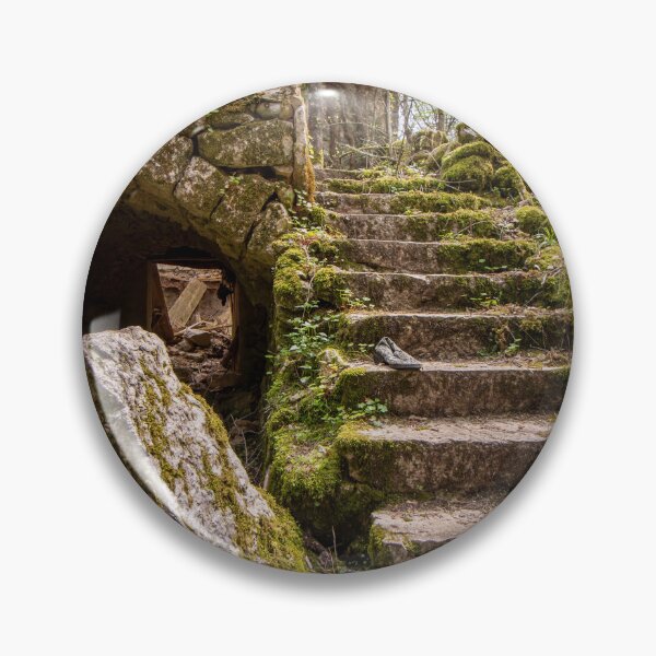 Item preview, Dolova Village Ruins – Moss-covered Stone Staircase & Abandoned Archway | Urbex Lost Place Photo designed and sold by MarkusUrbex.