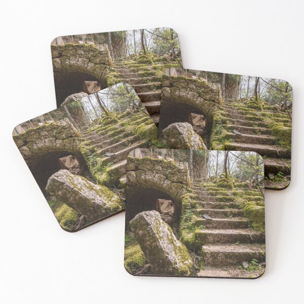 Item preview, Dolova Village Ruins – Moss-covered Stone Staircase & Abandoned Archway | Urbex Lost Place Photo designed and sold by MarkusUrbex.