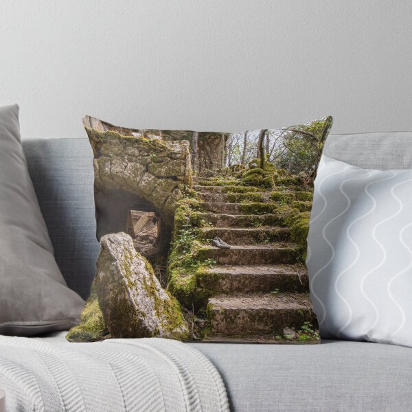 Item preview, Dolova Village Ruins – Moss-covered Stone Staircase & Abandoned Archway | Urbex Lost Place Photo designed and sold by MarkusUrbex.