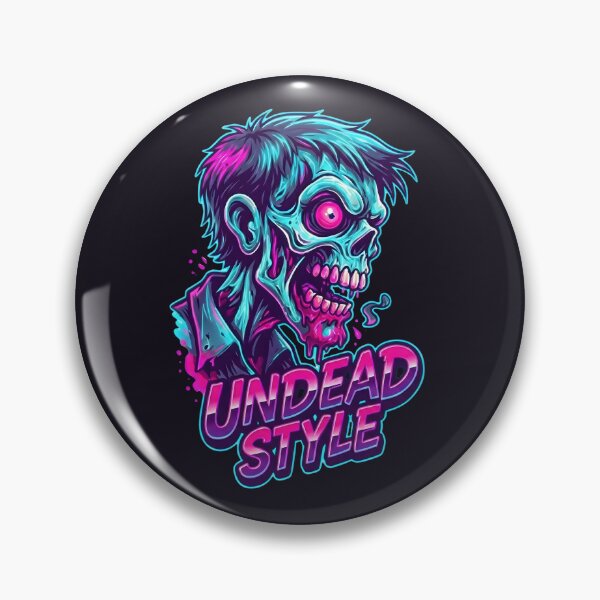 Item preview, Darksynth Zombie Neon 80s Horror Graphic Undead Retro Style designed and sold by MarCinu Art.