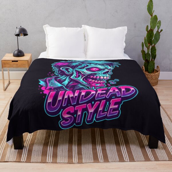 Item preview, Darksynth Zombie Neon 80s Horror Graphic Undead Retro Style designed and sold by MarCinu Art.