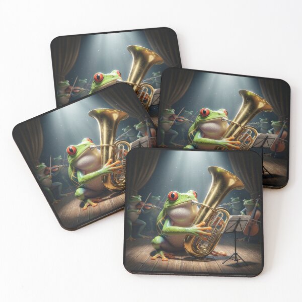 Item preview, Tree Frog Playing the Tuba in Frog Orchestra designed and sold by Tridentulus.