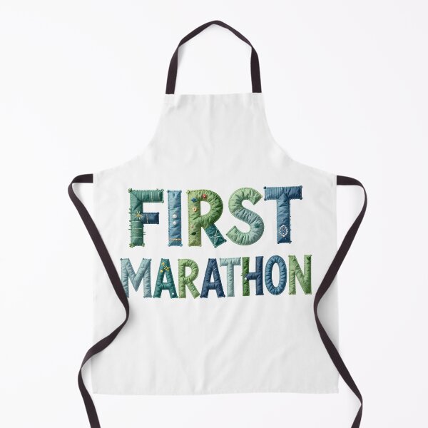 Item preview, FIRST MARATHON - IN BLUE & GREEN FAUX LETTERING designed and sold by AlexOBrienArt.