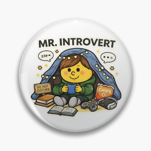 Item preview, Mr Introvert Character Animated Yellow Cartoon Mr Men Social Relatable Feeling Mood Funny Tiktok Meme designed and sold by SamiraArts.