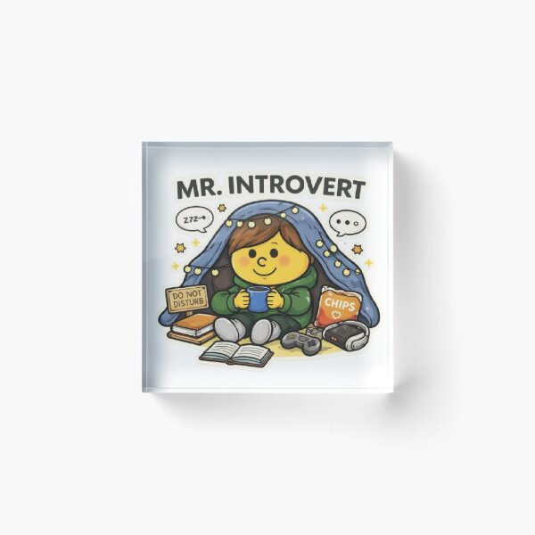 Item preview, Mr Introvert Character Animated Yellow Cartoon Mr Men Social Relatable Feeling Mood Funny Tiktok Meme designed and sold by SamiraArts.