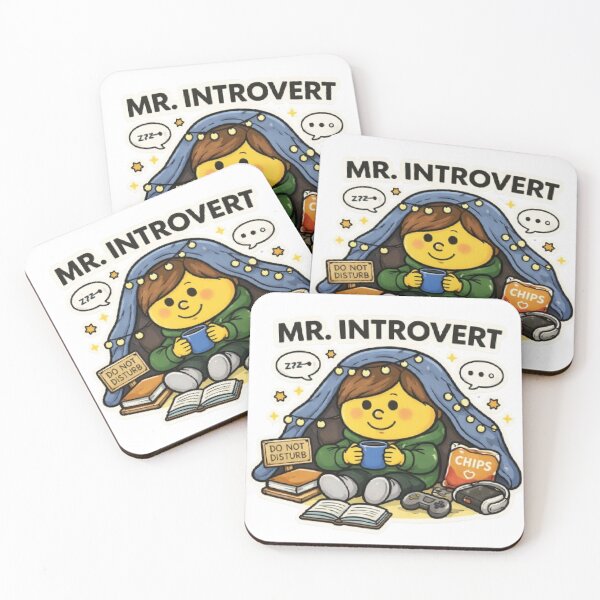 Item preview, Mr Introvert Character Animated Yellow Cartoon Mr Men Social Relatable Feeling Mood Funny Tiktok Meme designed and sold by SamiraArts.
