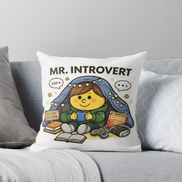 Item preview, Mr Introvert Character Animated Yellow Cartoon Mr Men Social Relatable Feeling Mood Funny Tiktok Meme designed and sold by SamiraArts.