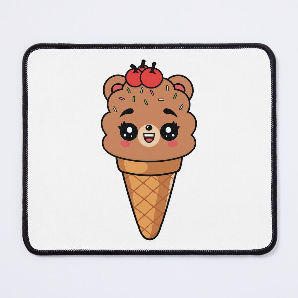 Item preview, Kawaii Cute Bear Ice Cream – Cute Chocolate Bear Dessert designed and sold by MarshallStickerX.
