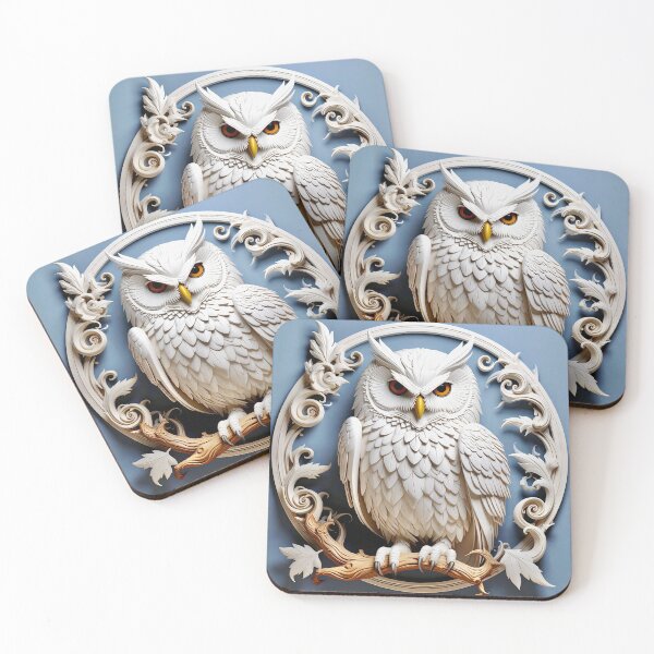 Item preview, White Owl After Gustav Klimt designed and sold by Vicky Brago-Mitchell®.