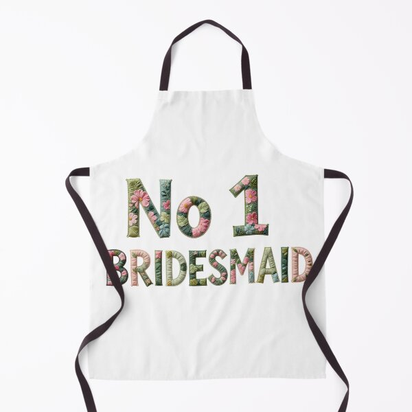 Item preview, No1 BRIDESMAID - IN PINK & GREEN FLORAL FAUX LETTERING designed and sold by AlexOBrienArt.
