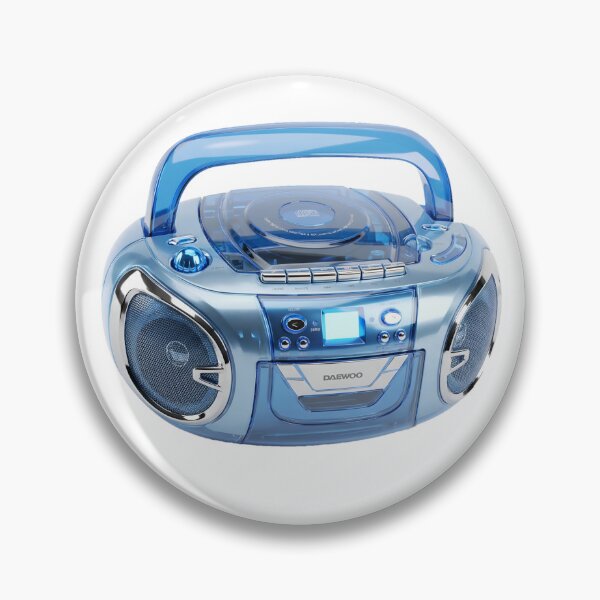 Artikelvorschau, Durchscheinend blauer CD-Player Boombox Y2K-Technologie entworfen und verkauft von NostalgiaOS.