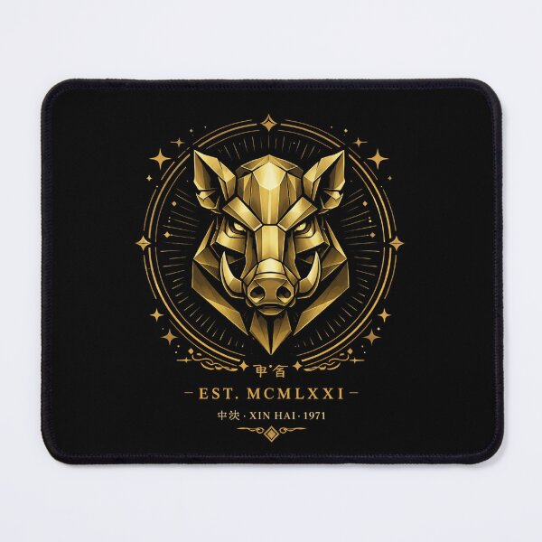 Item preview, Metal Pig 1971 Geometric Gold Zodiac Emblem designed and sold by 97Ts.