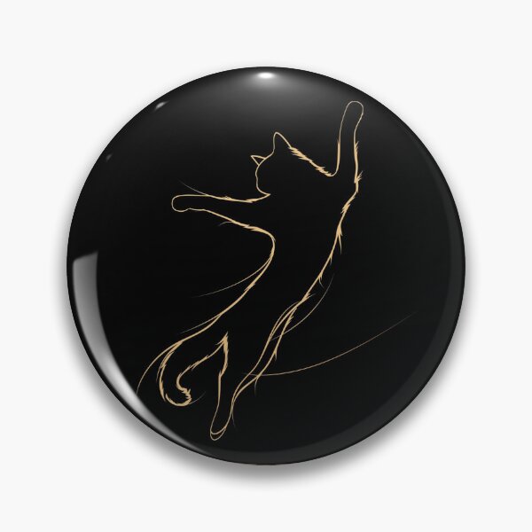 Item preview, Golden Jumping Cat: Elegant Line Art designed and sold by ChefsSpicyFits.