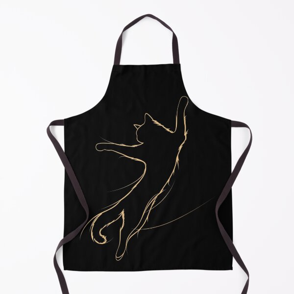 Item preview, Golden Jumping Cat: Elegant Line Art designed and sold by ChefsSpicyFits.