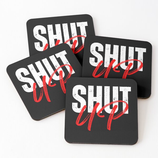 Item preview, Shut Up – Bold Red & White Grunge Typography Design designed and sold by Karim-Karem.