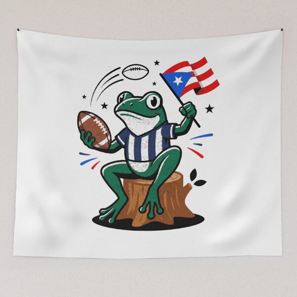 Item preview, Puerto Rico Coquí Frog Football Fan designed and sold by FreshVibe Prints.