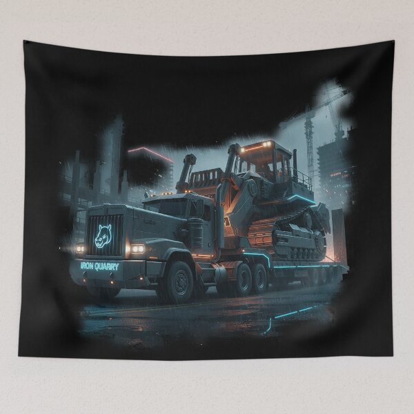 Item preview, Cyberpunk Iron Quarry Heavy Hauler - Neon Industrial Rig designed and sold by BounoWorld.