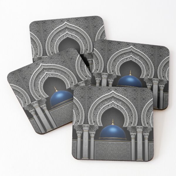 Item preview, Celestial Silver Arch: Royal Blue Dome & Islamic Architectural Art designed and sold by D-Islamic.