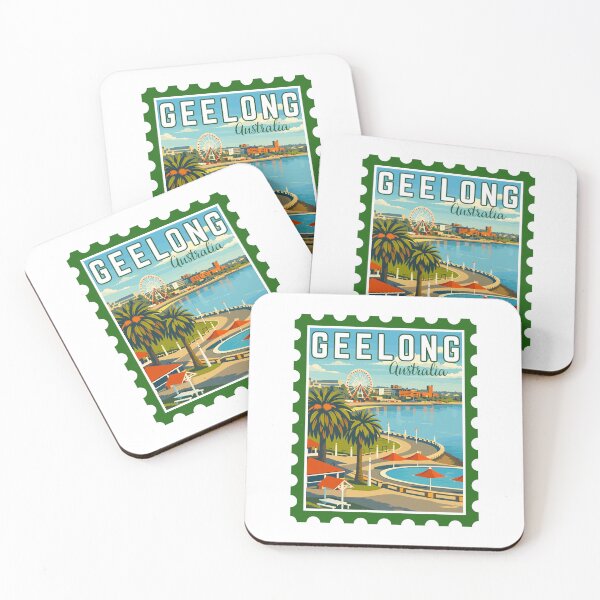 Item preview, Geelong in Victoria, Australia, Vintage Travel Stamp Illustration designed and sold by MaateoDesign.