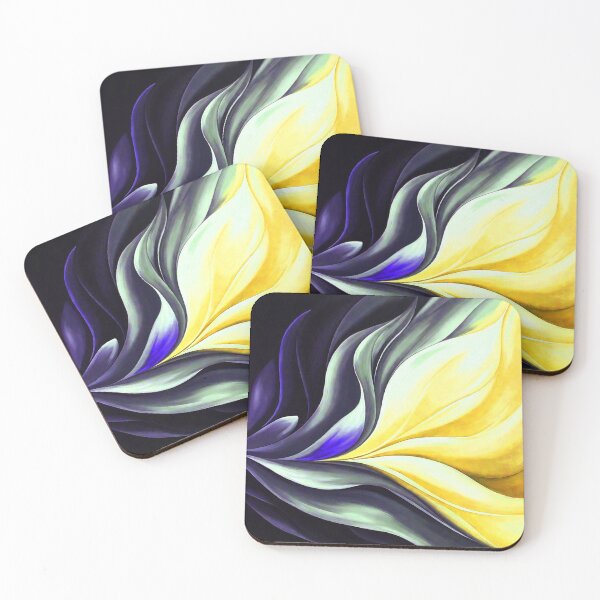 Item preview, Black Yellow Blue Flowing Color Shapes designed and sold by SassyArtistry.