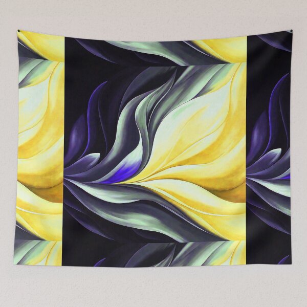 Item preview, Black Yellow Blue Flowing Color Shapes designed and sold by SassyArtistry.