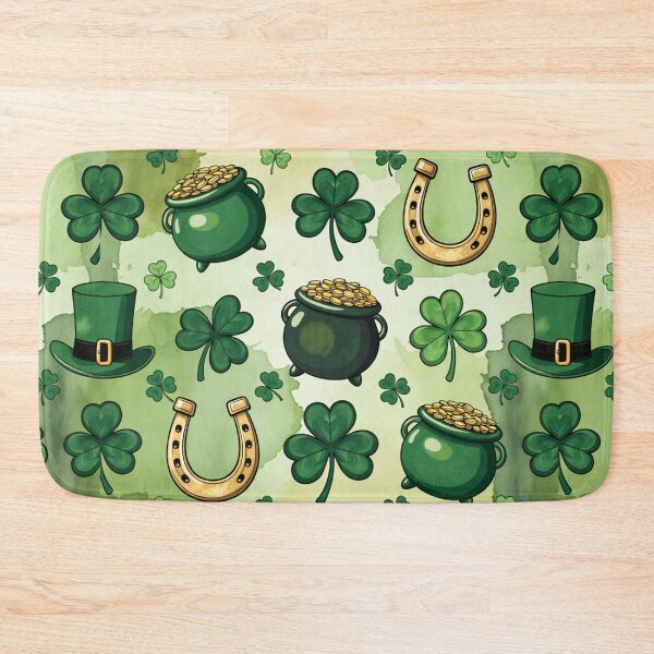 Item preview, St Patricks Day Shamrock Gold Lucky Pattern designed and sold by SassyArtistry.