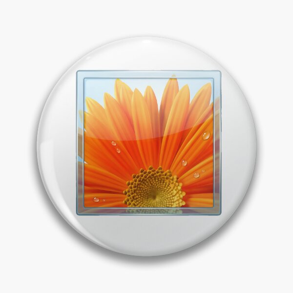 Item preview, Glossy Orange Flower App Icon Skeuomorphism designed and sold by NostalgiaOS.