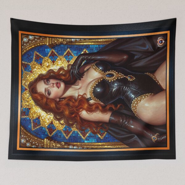 Item preview, Pinup Diva Portrait Of Liliane Chalmond In Divine Elegance Opulent AI Concept Art by Xzendor7 designed and sold by Xzendor7 Digital Art Creations.