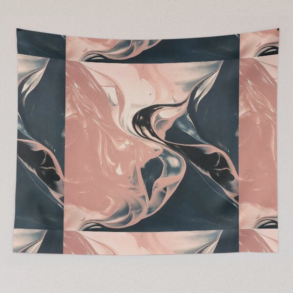 Item preview, Black Pink White Marble Fluid Paint Pattern designed and sold by SassyArtistry.
