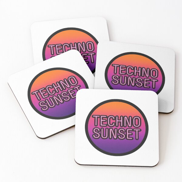 Item preview, Techno Sunset – Neon Techno Electronic Artwork designed and sold by |TRSSHOP|.