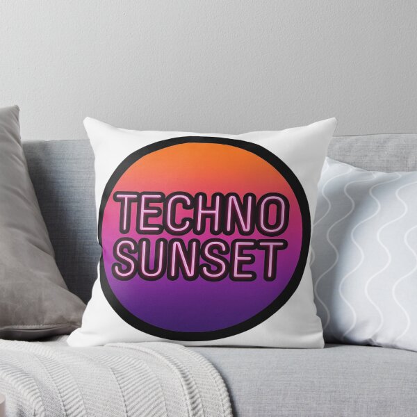 Item preview, Techno Sunset – Neon Techno Electronic Artwork designed and sold by |TRSSHOP|.