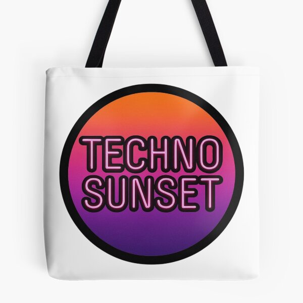 Item preview, Techno Sunset – Neon Techno Electronic Artwork designed and sold by |TRSSHOP|.