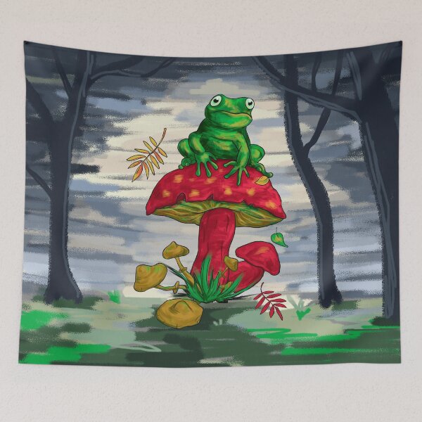 Item preview, Magical Frog on Fly Agaric - Forest Fairy Tale designed and sold by VitalusDesignArtV.