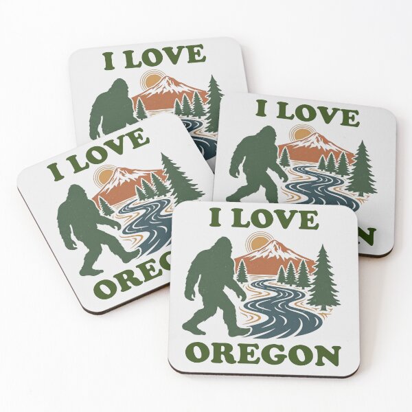 Item preview, I Love Oregon with a bigfoot designed and sold by Jumbled Mind.