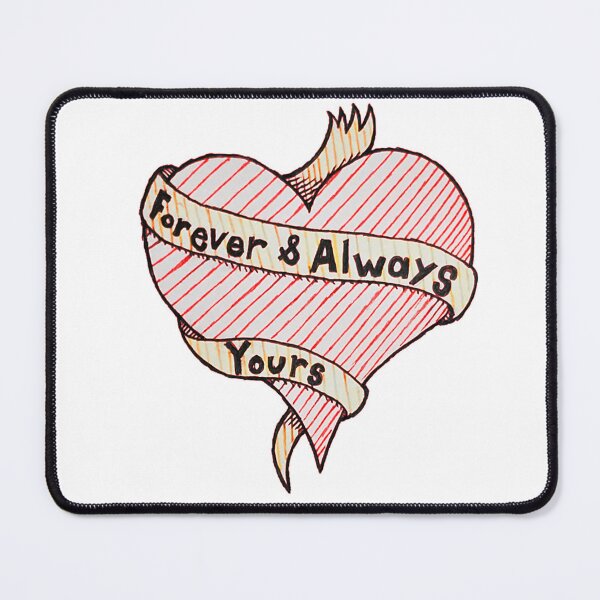 Item preview, "Forever & Always Yours" Ribbon Heart designed and sold by Mangaman Ponzi Designs.