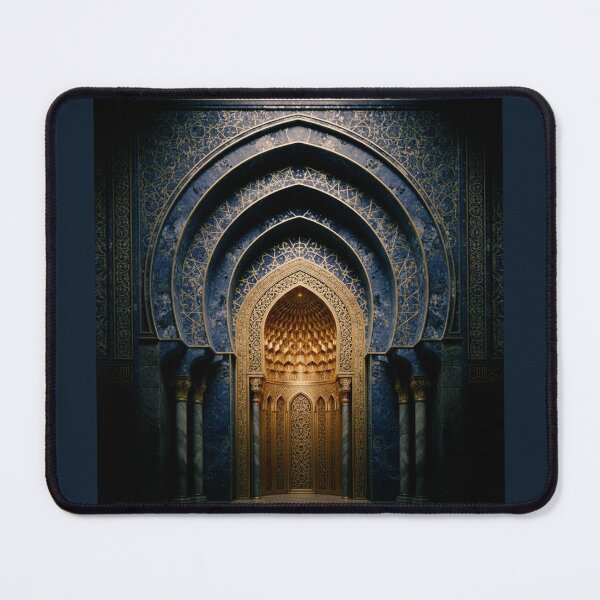 Item preview, Majestic Blue and Gold Mihrab: Sacred Islamic Architectural Art designed and sold by D-Islamic.