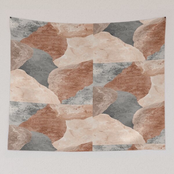Item preview, Textured Abstract Wall Pattern in Clay and Gray Tones designed and sold by mari0n980.