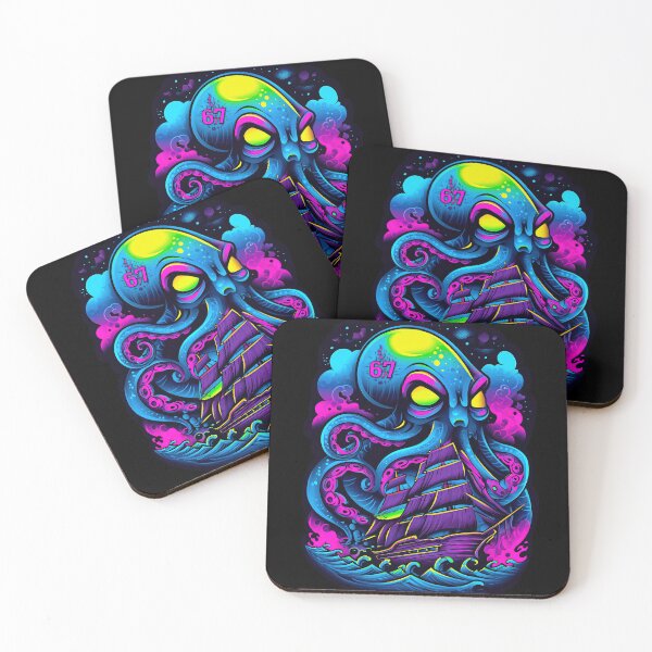 Item preview, Glowing Neon Alien Kraken Octopus 67 Tattoo  designed and sold by AngelottiCR.