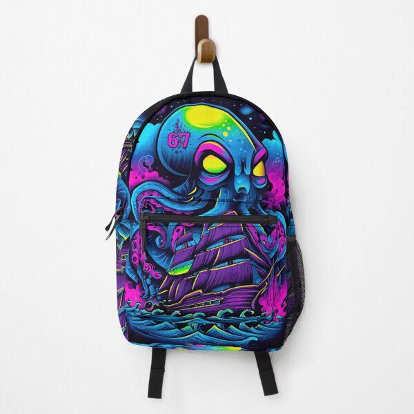 Item preview, Glowing Neon Alien Kraken Octopus 67 Tattoo designed and sold by AngelottiCR.