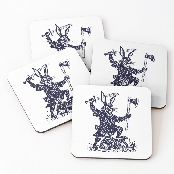 Item preview, Medieval Killer Rabbit Knight Woodcut designed and sold by SignumShop.