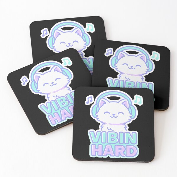 Item preview, Vibin’ Hard Cat Shirt – Chill Headphone Cat Gift designed and sold by WhiskerlyGfx.