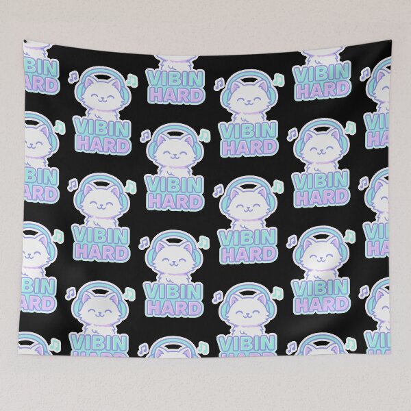 Item preview, Vibin’ Hard Cat Shirt – Chill Headphone Cat Gift designed and sold by WhiskerlyGfx.