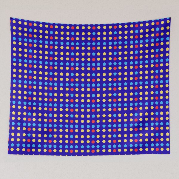 Item preview, Multi Colour Polygons on Dark Blue background pattern designed and sold by fev-rocks.