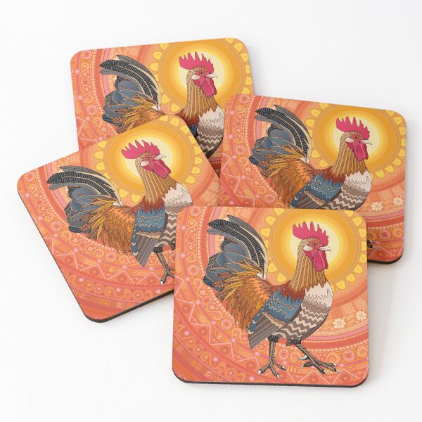 Item preview, rooster sunrise orange designed and sold by scrummy.
